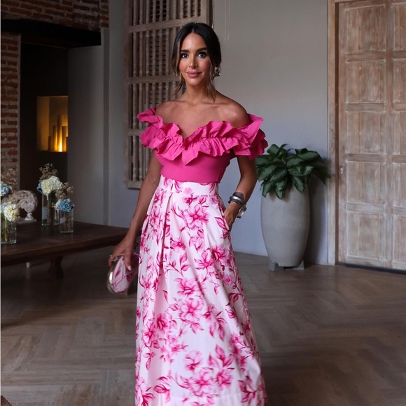 Zara floral print cotton midi skirt - Picture 4 of 13